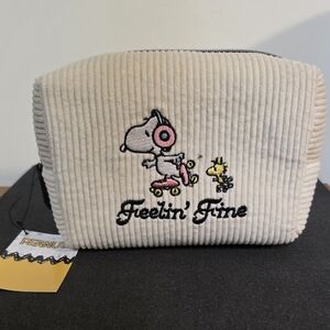 Peanuts Cream Corduroy Cosmetic Bag